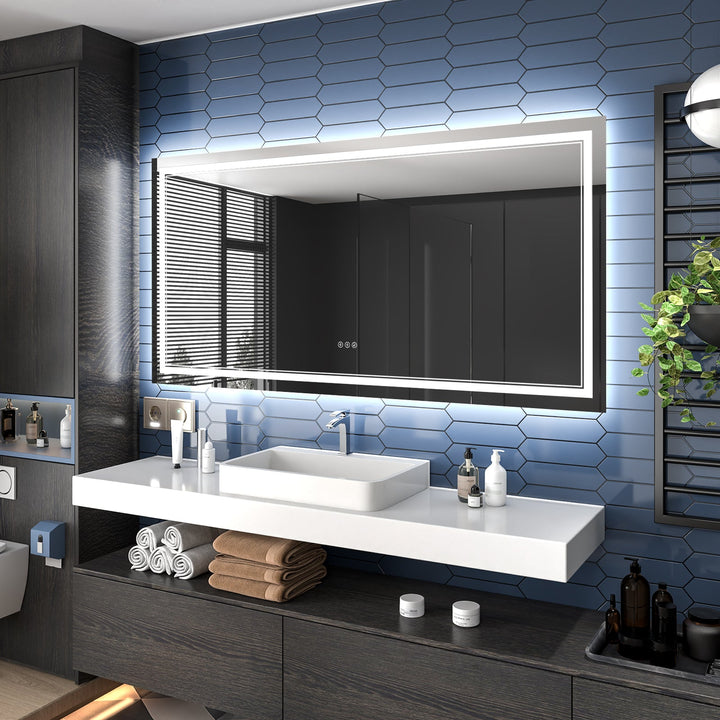 Linea 72" W x 36" H Modern Bathroom Lights over Mirror for Enhanced Illumination - Modland