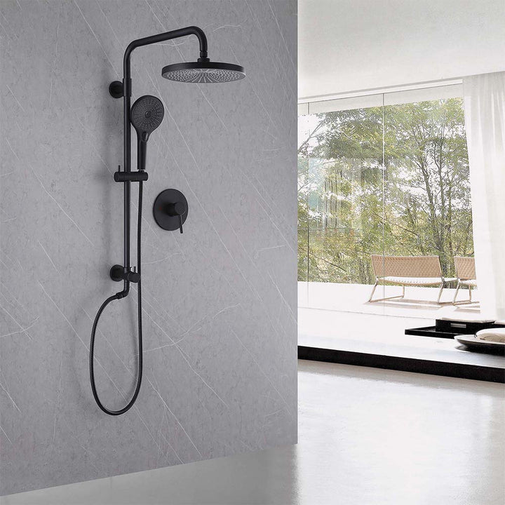 Bathroom Black shower system with handheld