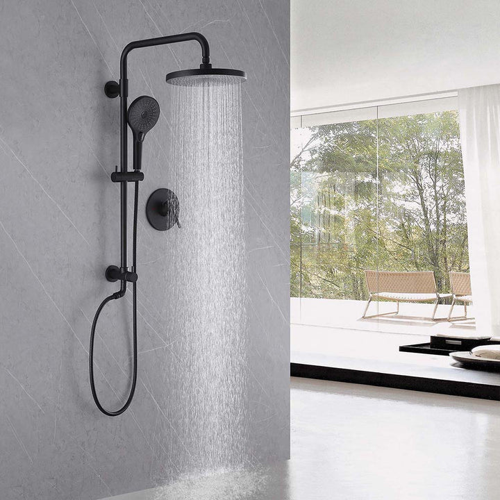 Bathroom Matte Black shower system with handheld flow