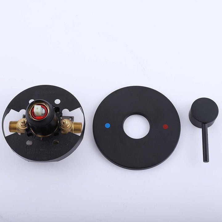 Bathroom Matte Black shower valve with handle parts