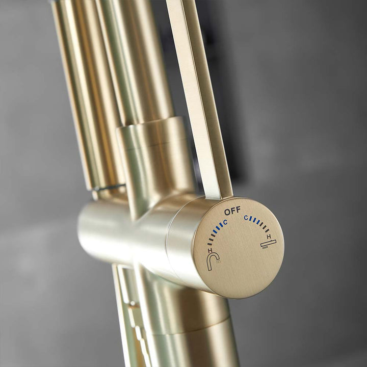 Gold bathtub faucet control knob hot cold switch