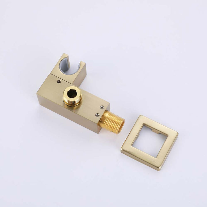 Gold handheld shower holder with water outlet for bathtub faucet