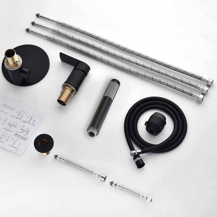 Black bathtub faucet installation kit