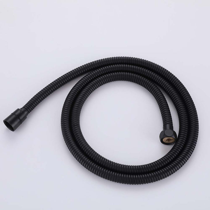 Black flexible shower hose for outdoor shower system