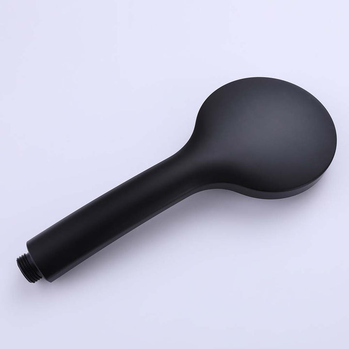 Back view of matte black handheld shower head