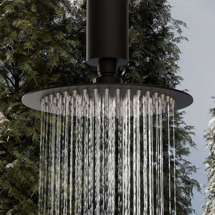 Black Outdoor Shower Head with Water Flow - Ideal for Poolside or Garden
