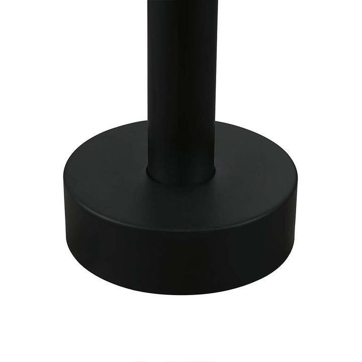 Black outdoor shower base mount detail for stable support