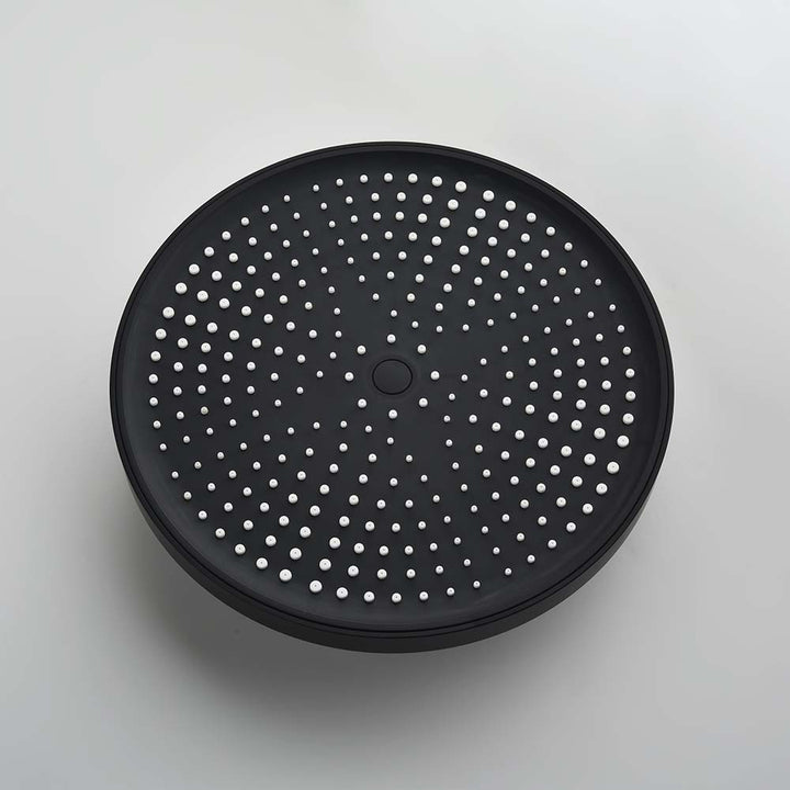 Black shower system 10 inch rainfall showerhead front view