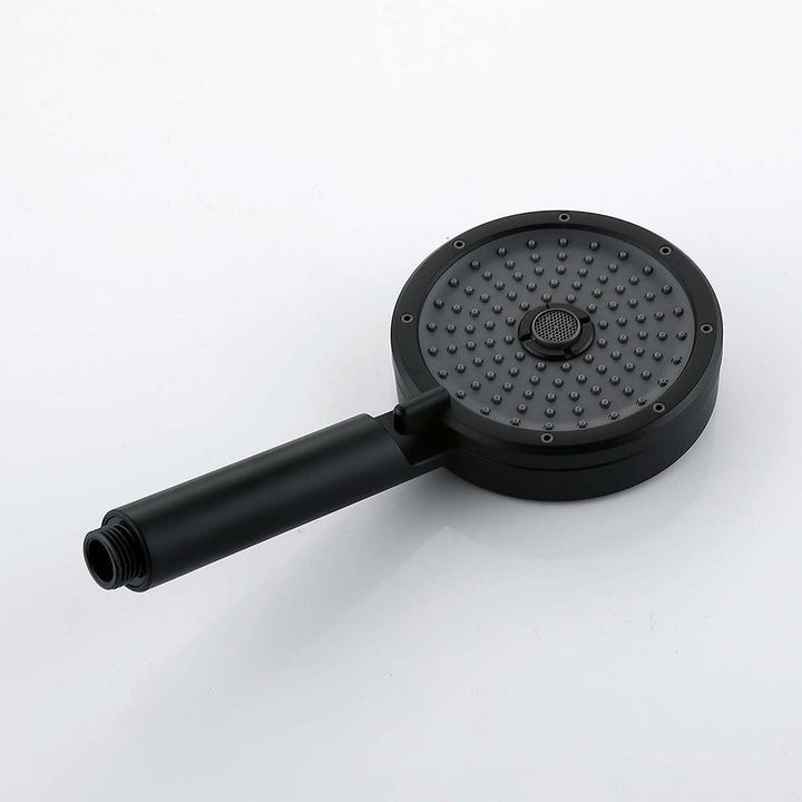 Black shower system handheld shower head with round spray face