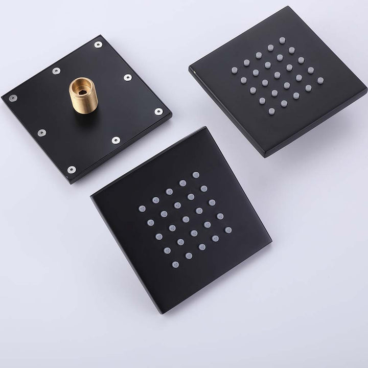 Black square body jet sprays for shower system bathroom accessory
