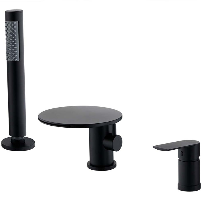 Black waterfall bathtub faucet set