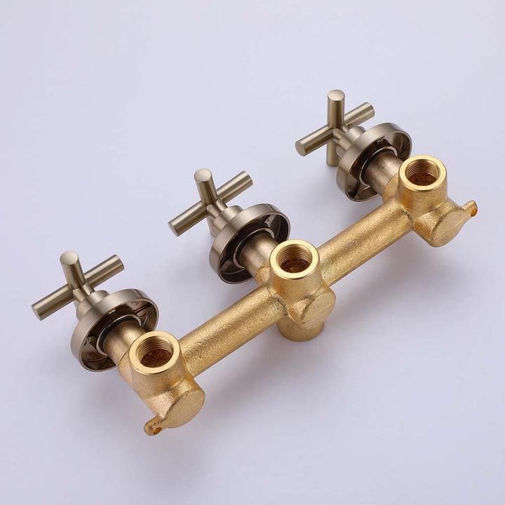 Brass valve body with handles for modern shower system
