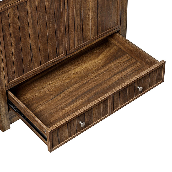 Brown 36 inch bathroom freestanding vanity empty drawer storage