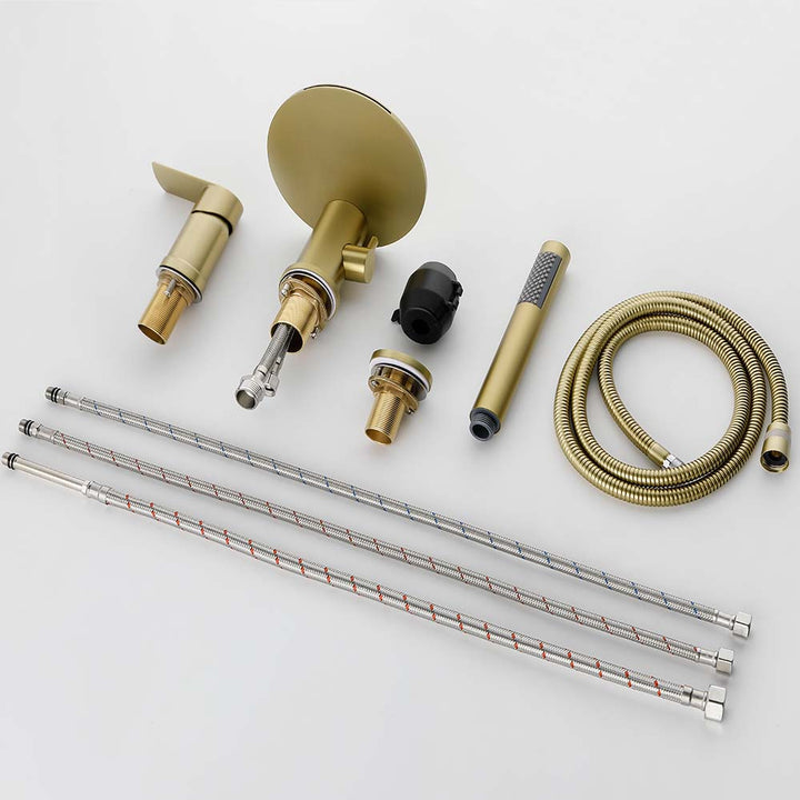 Brushed gold bathtub faucet installation kit