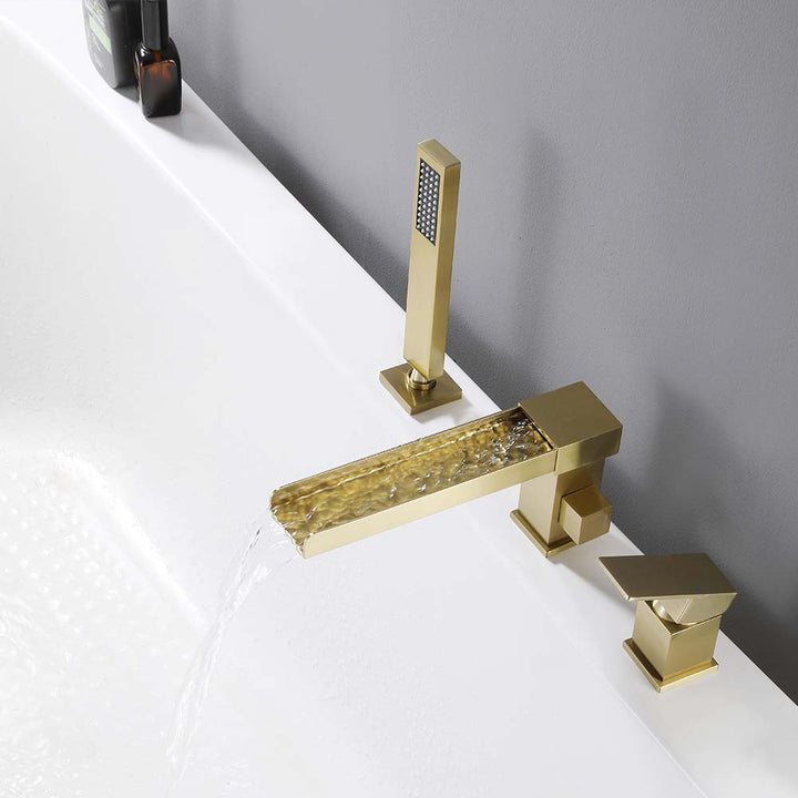 Brushed gold bathtub faucet lifestyle