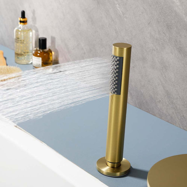 Brushed gold bathtub hand shower spray