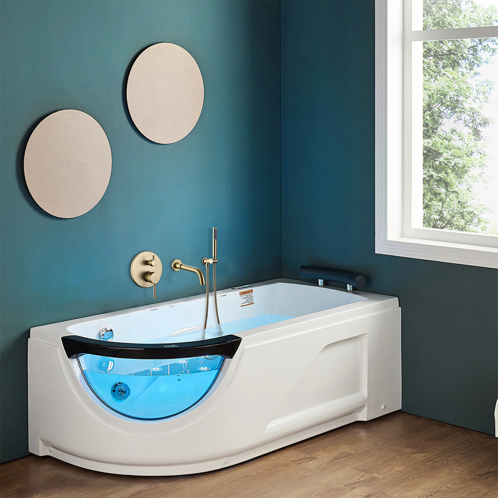 Modern Dual Handle Wall Mounted Tub Spout with Handheld Shower – Modland