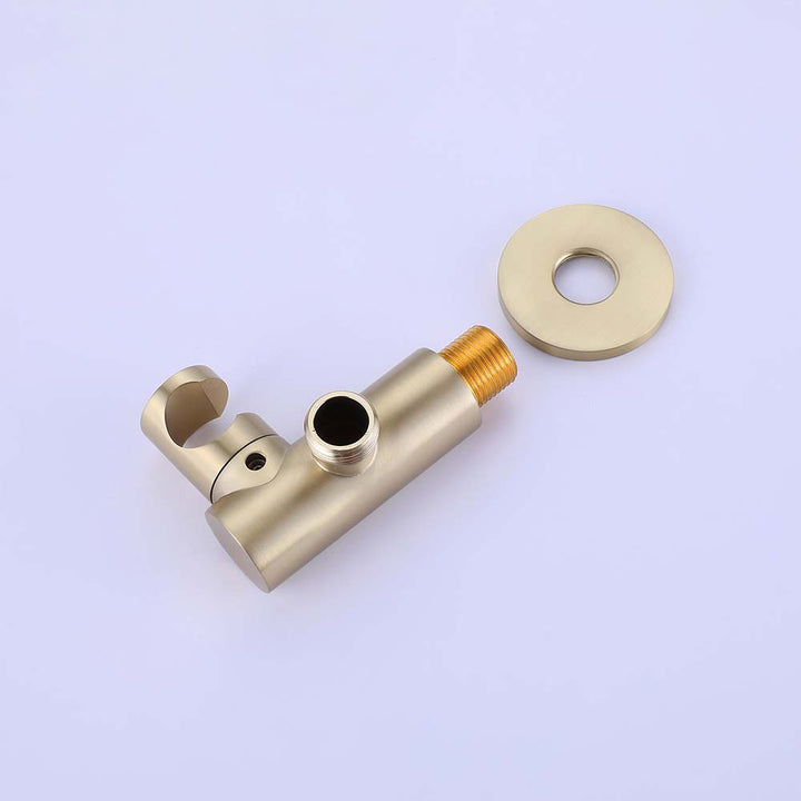 Brushed gold shower system handheld holder with flange