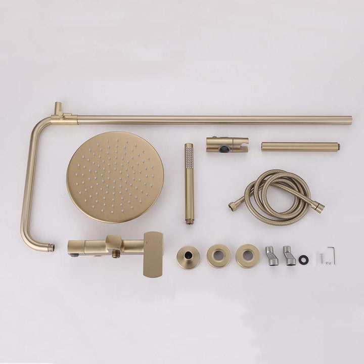 Brushed gold shower system set with all accessories