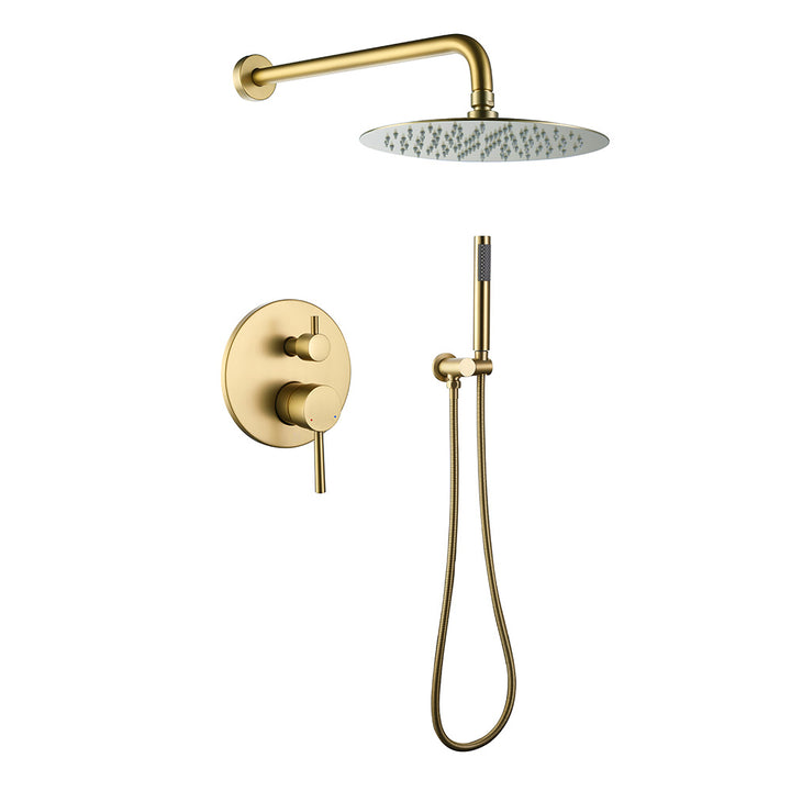 Brushed gold shower system