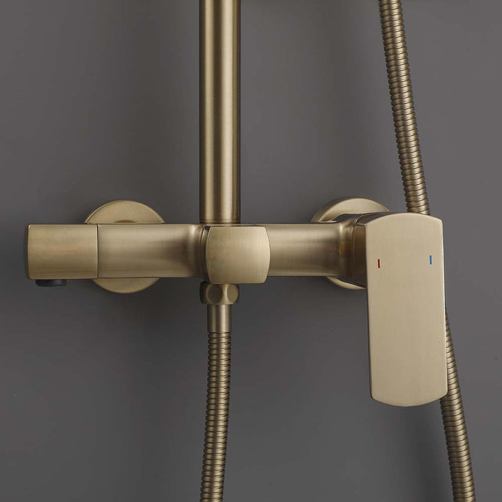 Brushed gold shower valve with hot and cold handle