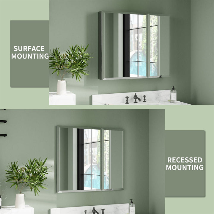 Classic 30" W x 26" H Medicine cabinet with Mirror For Bathroom - Modland