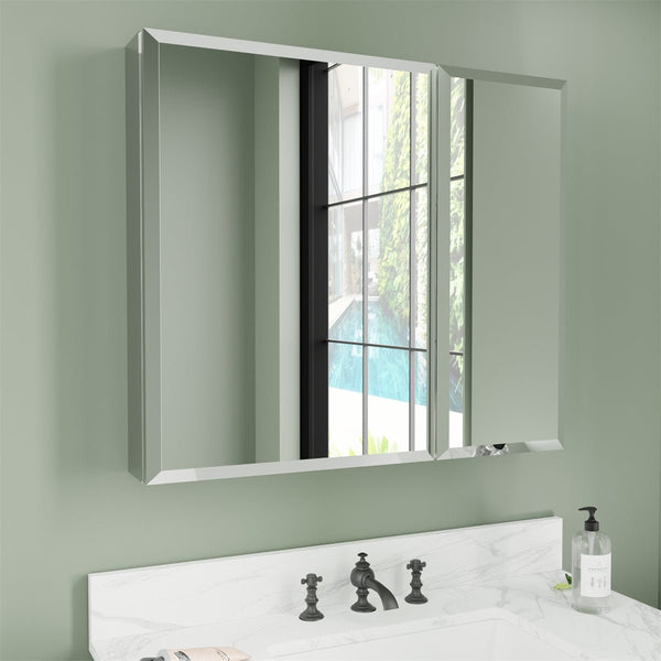 Classic 30" W x 26" H Medicine cabinet with Mirror For Bathroom - Modland