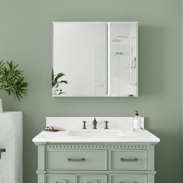 Classic 30" W x 26" H Medicine cabinet with Mirror For Bathroom - Modland