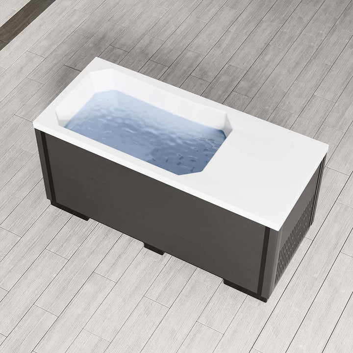 Cold plunge tub filled