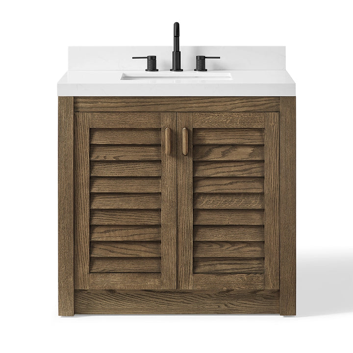 Dark Sienna Brown 36 inch bathroom freestanding vanity front view