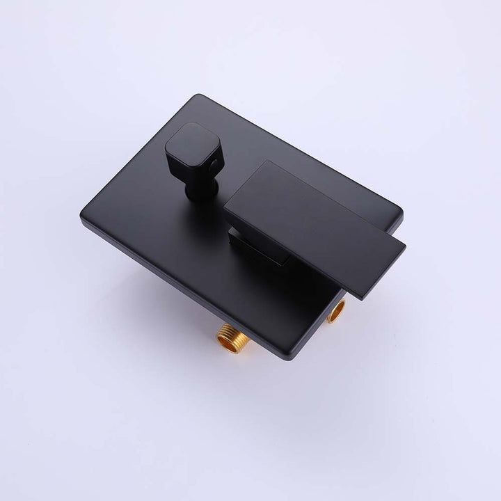 Matte black bathtub faucet valve body with diverter and handle