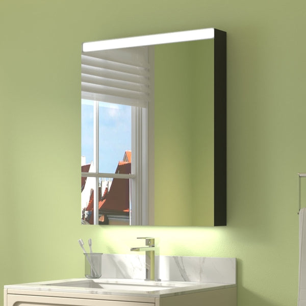 24" W x 30" H LED Light Bathroom Mirror Medicine Cabinet,Hinge on the Left