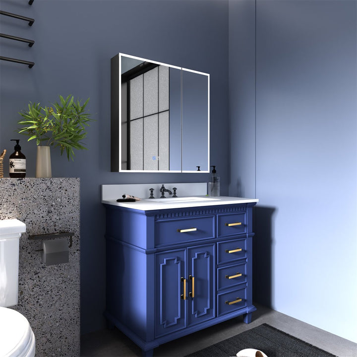 32" W x 30" H LED Lighted Medicine Cabinet with Mirror for Bathroom - Modland