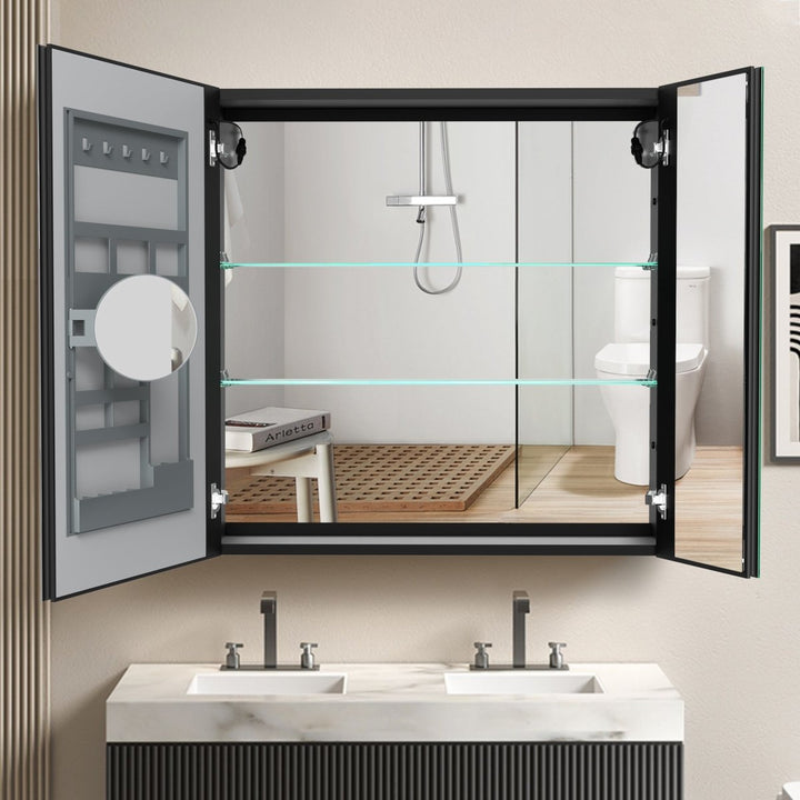 32" W x 30" H LED Lighted Medicine Cabinet with Mirror for Bathroom - Modland