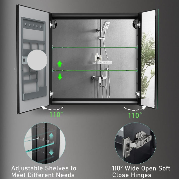 32" W x 30" H LED Lighted Medicine Cabinet with Mirror for Bathroom - Modland