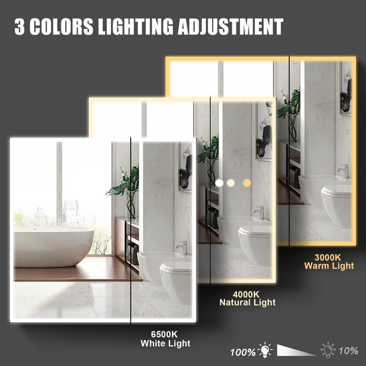 32" W x 30" H LED Lighted Medicine Cabinet with Mirror for Bathroom - Modland