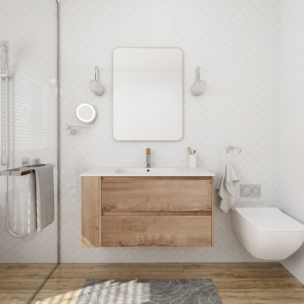 Modland 36" Wall Mounting Bathroom Vanity With Gel Sink