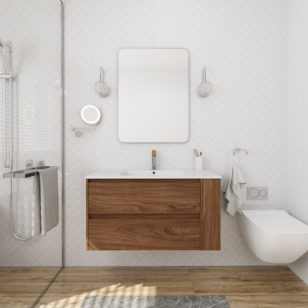 Modland 36"Wall Mounting Bathroom Vanity With Gel Sink