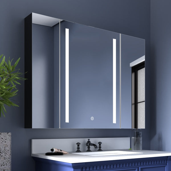 40" W x 30" H LED Bathroom Medicine Cabinet  Double Door Lighted - Modland