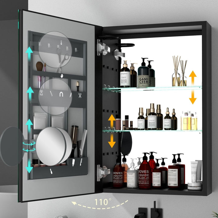 40" W x 30" H LED Bathroom Medicine Cabinet  Double Door Lighted - Modland