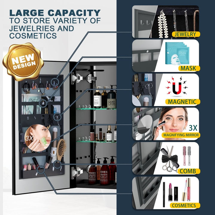 40" W x 30" H LED Bathroom Medicine Cabinet  Double Door Lighted - Modland