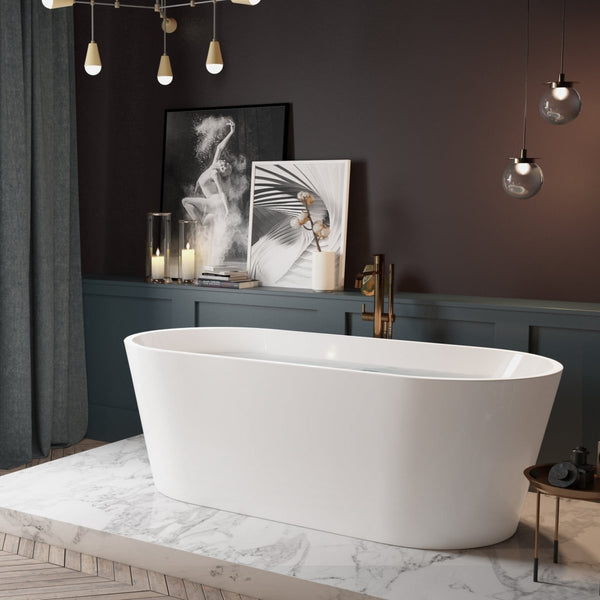 54"x29" inch Bathtub Anti-slip Acrylic Freestanding Soaking White
