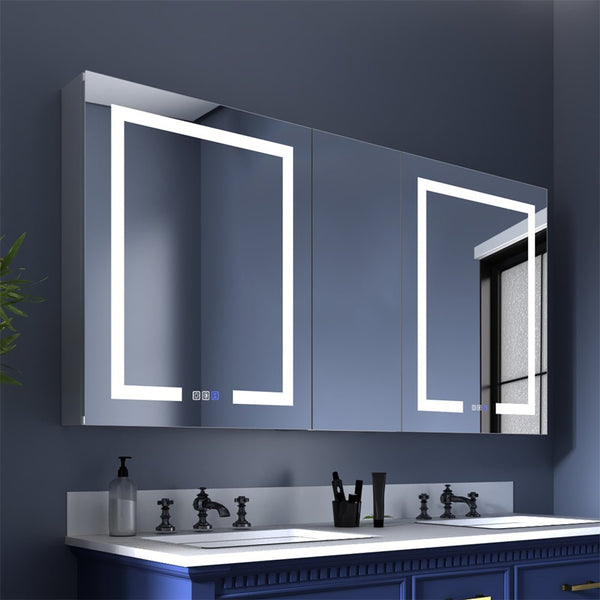 Boost-M1 60" W x 30" H Combination Medicine Cabinet with Mirror led Lighted Medicine Cabinet - Modland