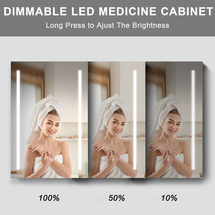 60"  x 30"  LED Bathroom Medicine Cabinet Double Door Lighted - Modland