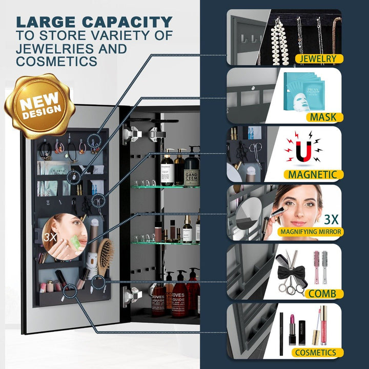 60"  x 30"  LED Bathroom Medicine Cabinet Double Door Lighted - Modland