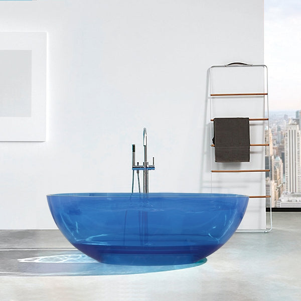 64"x20" inch Freestanding Solid Surface Soaking Bathtub For Bathroom