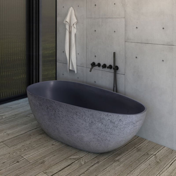 65"x33" inch Freestanding Solid Surface Soaking Bathtub For Bathroom