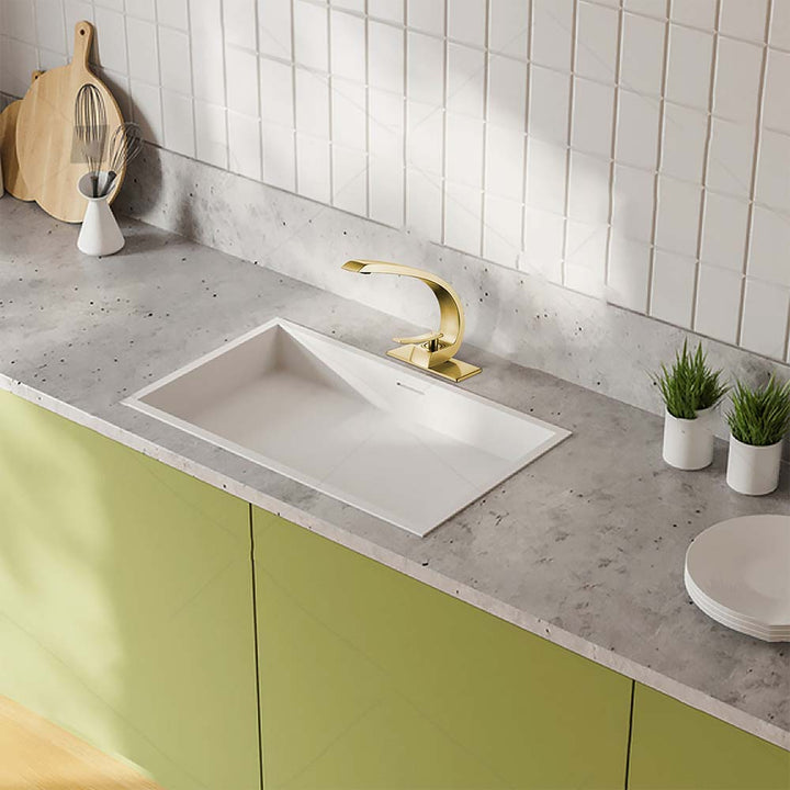 Modern gold bathroom faucet with single handle mixer tap