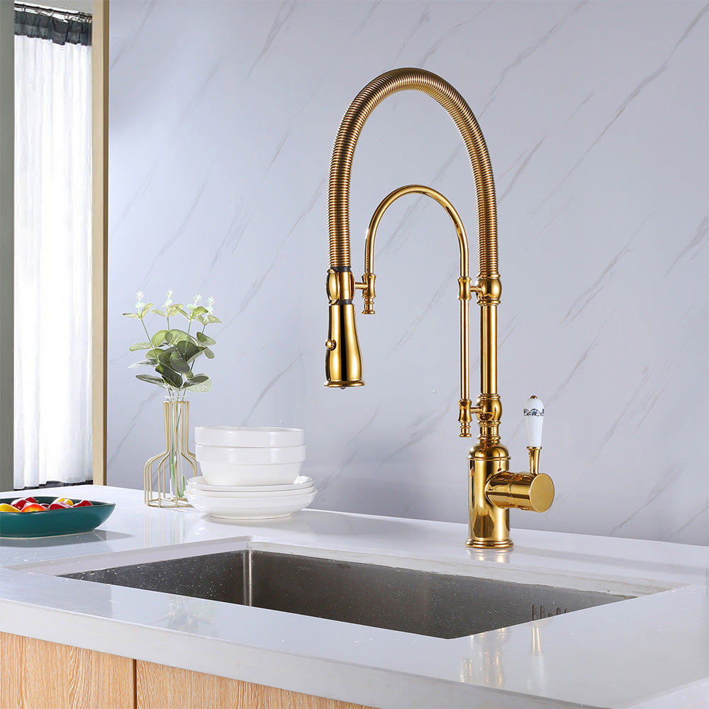 Pull Down Multi-function Kitchen Faucet with Single Lever Handle – Modland