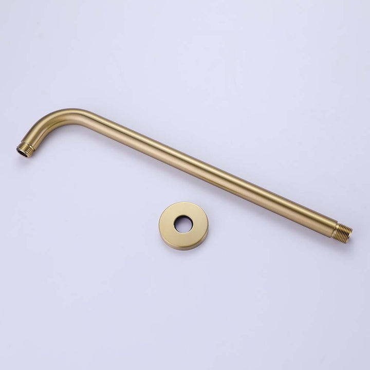 Gold shower arm with flange for wall-mounted shower head